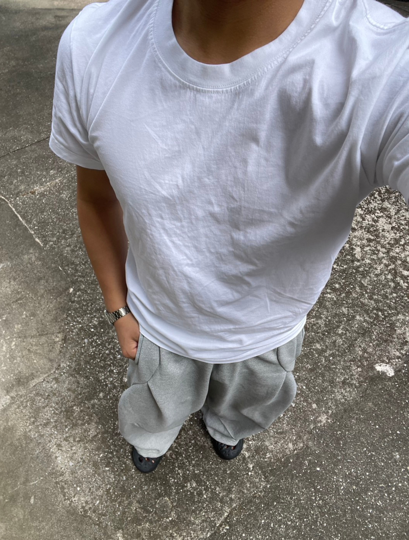 短丈クリーン白Tシャツ BU1145