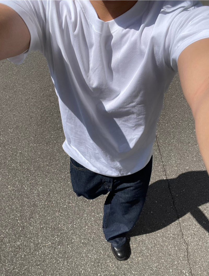 短丈クリーン白Tシャツ BU1145