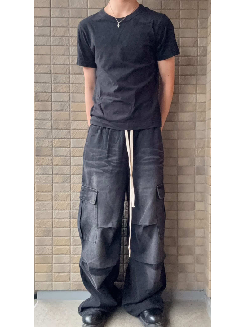 ブラックラインバルーンデニムパンツ KE2010