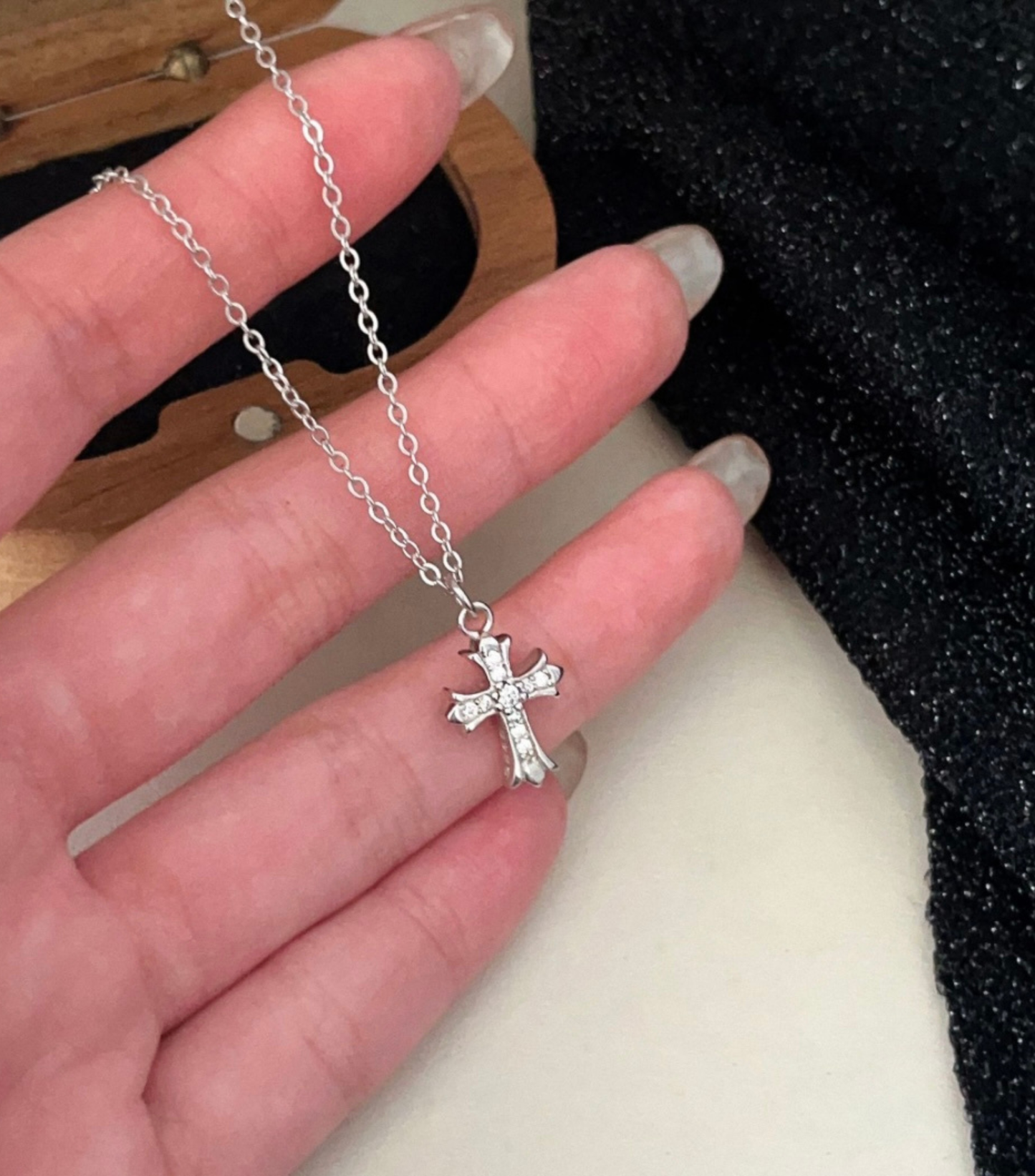 S925 Silver Cross Necklace