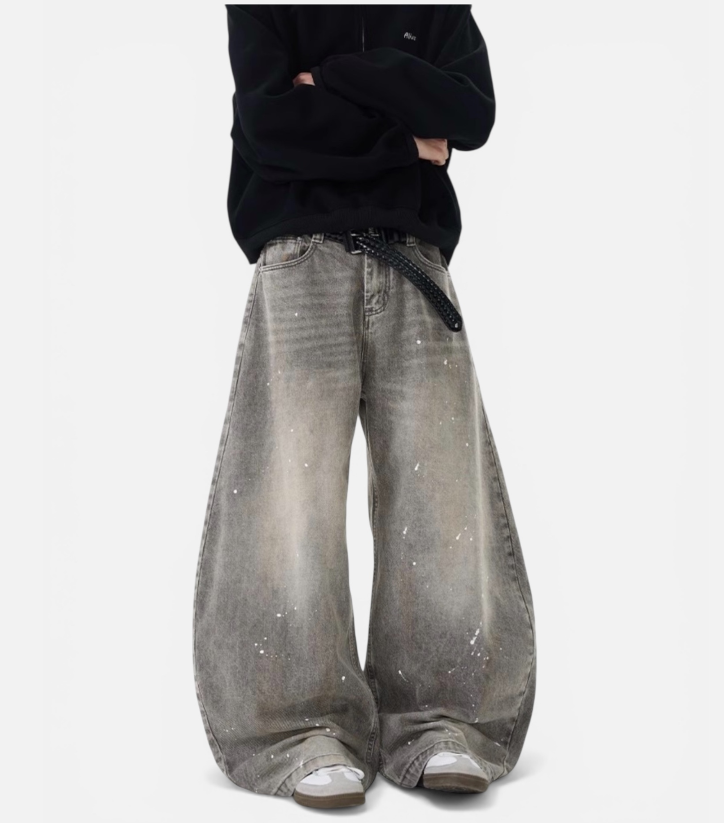 SPLASH BAGGY WIDE DENIM PANTS