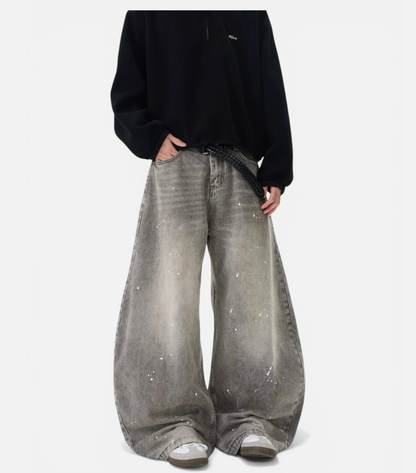 SPLASH BAGGY WIDE DENIM PANTS