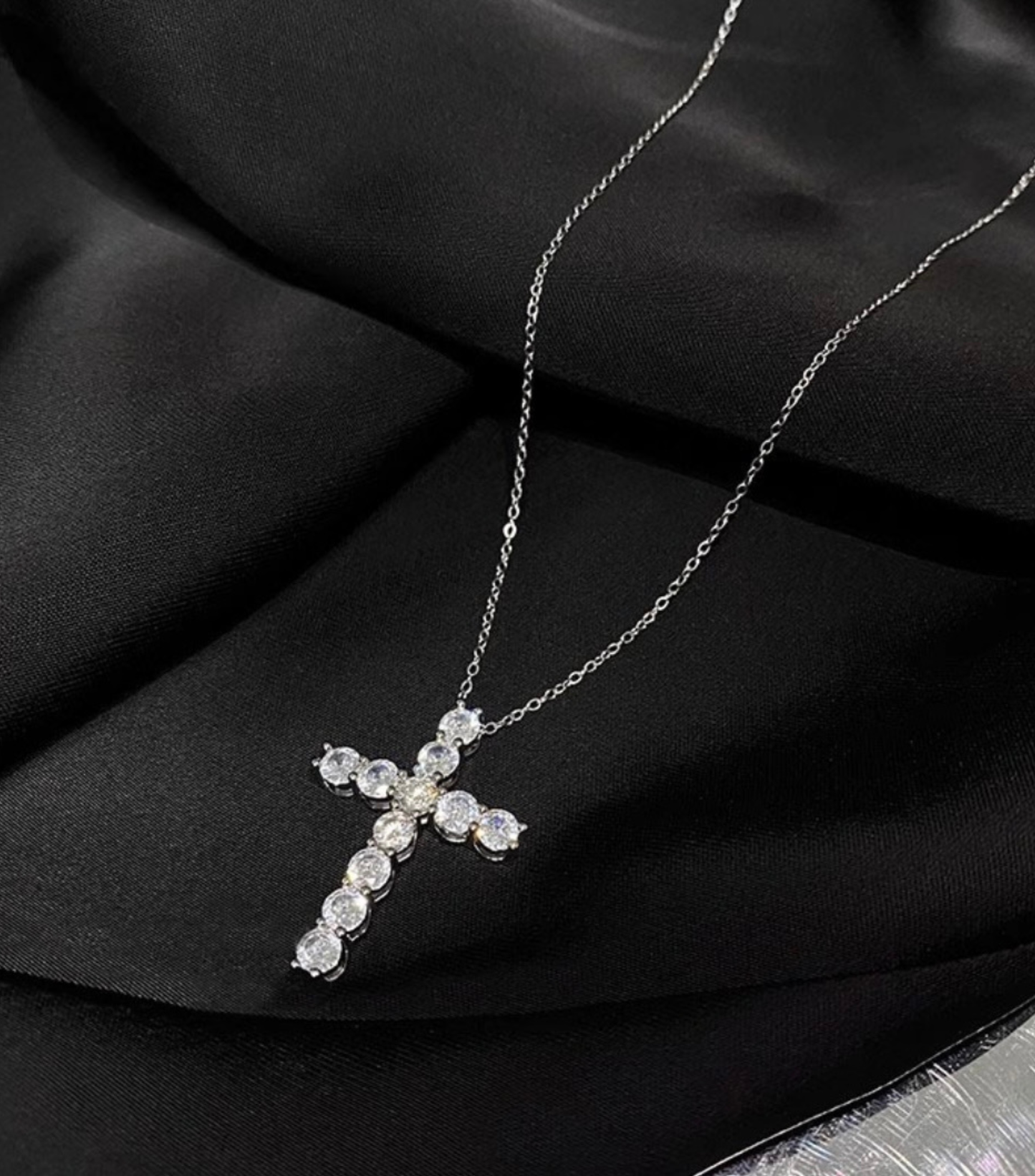 S925 Crystal Cross Necklace
