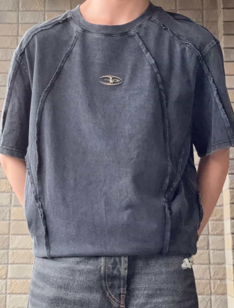フェードウォッシュエッジラインTシャツ KE1022