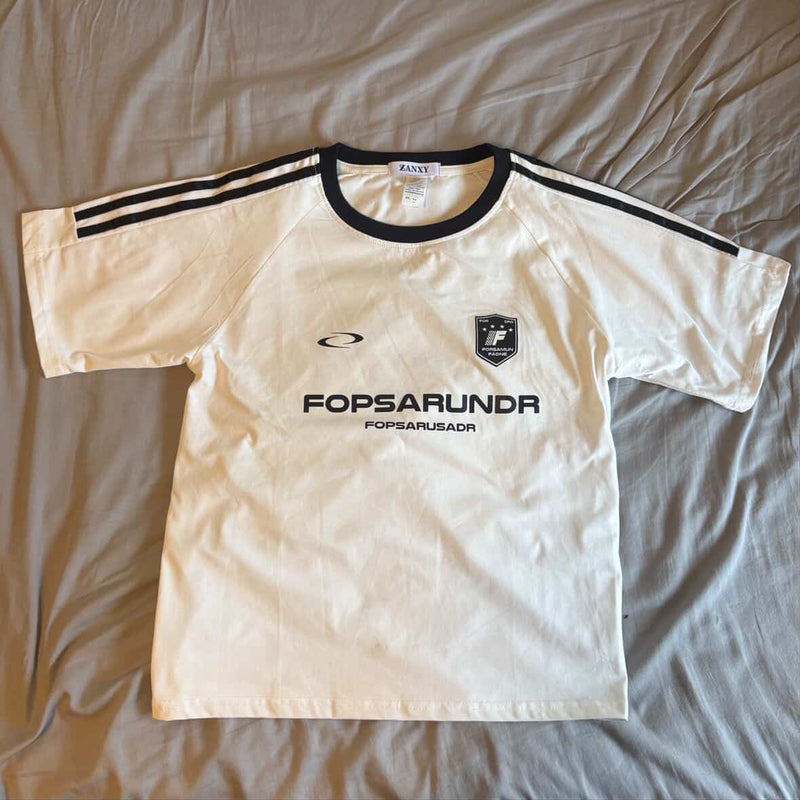 ホワイトパッチワークストリートTシャツ KE1203