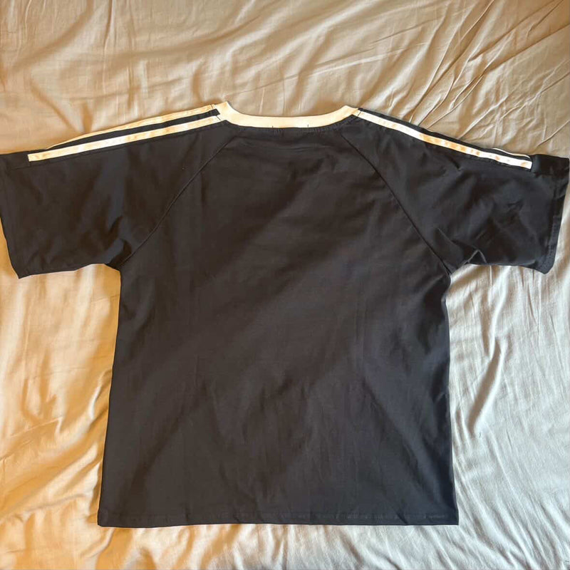 ブラックパッチワークストリートTシャツ KE1205