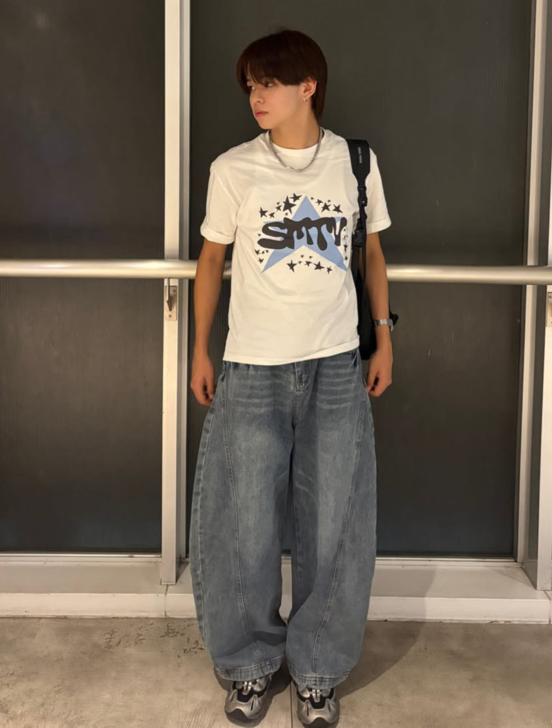 アメリカンスターレタリングTシャツ YU1412