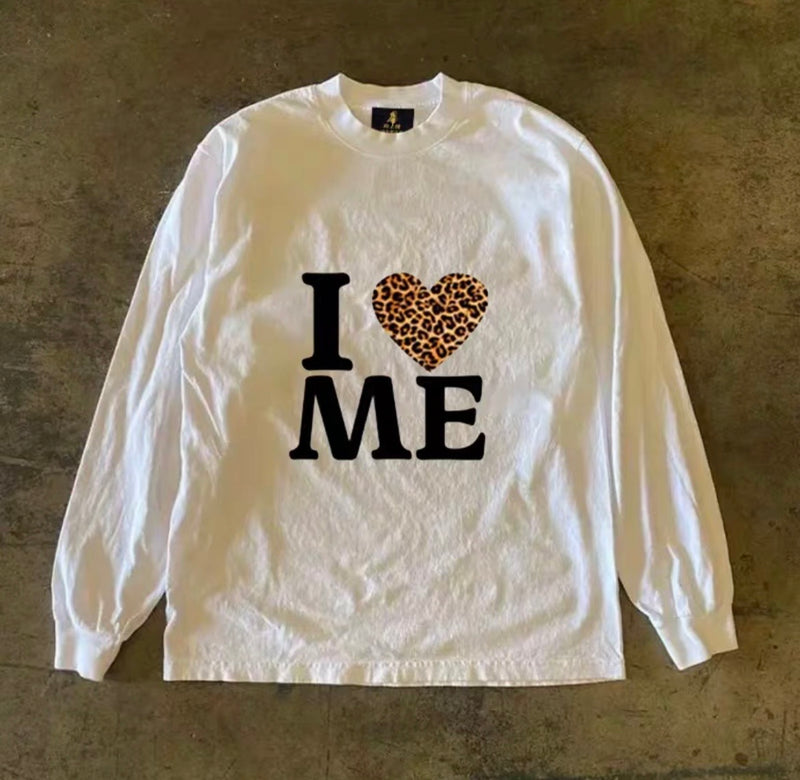 レオパードハートプリントロングスリーブTシャツ RY1511