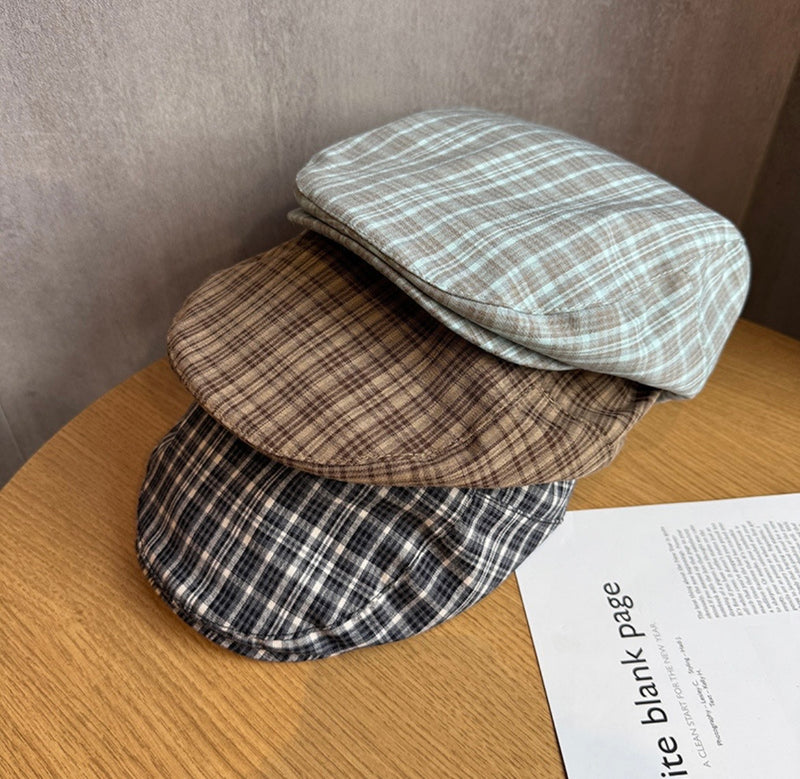 クラシックプレイドフラットキャップ ZA6002
