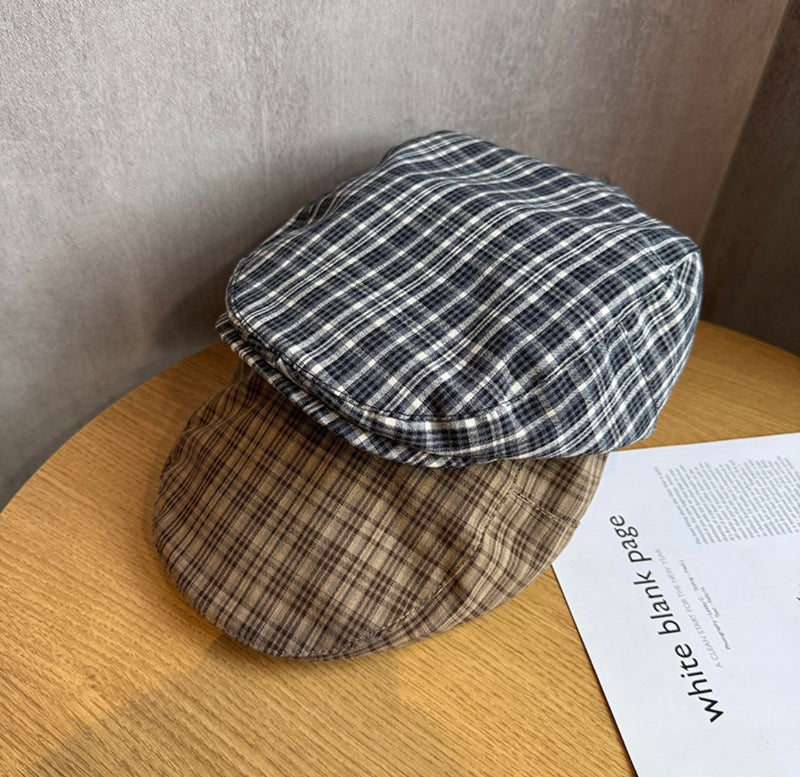 クラシックプレイドフラットキャップ ZA6002