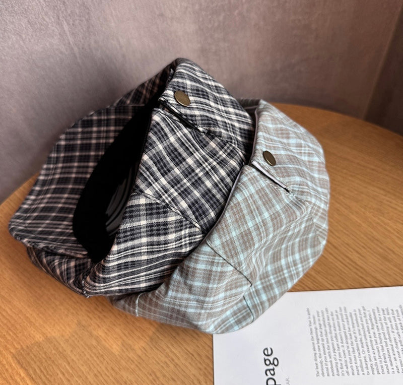 クラシックプレイドフラットキャップ ZA6002