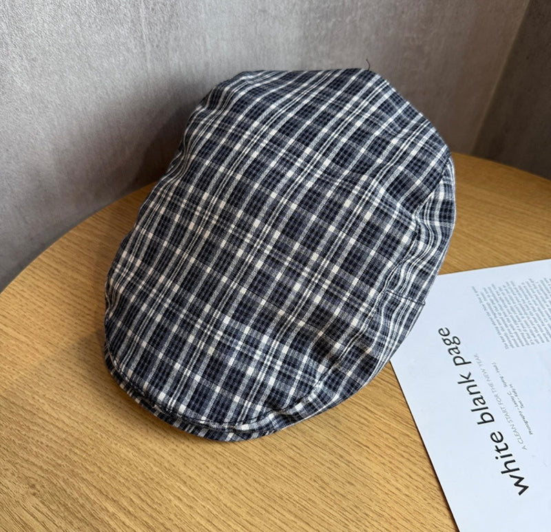 クラシックプレイドフラットキャップ ZA6002