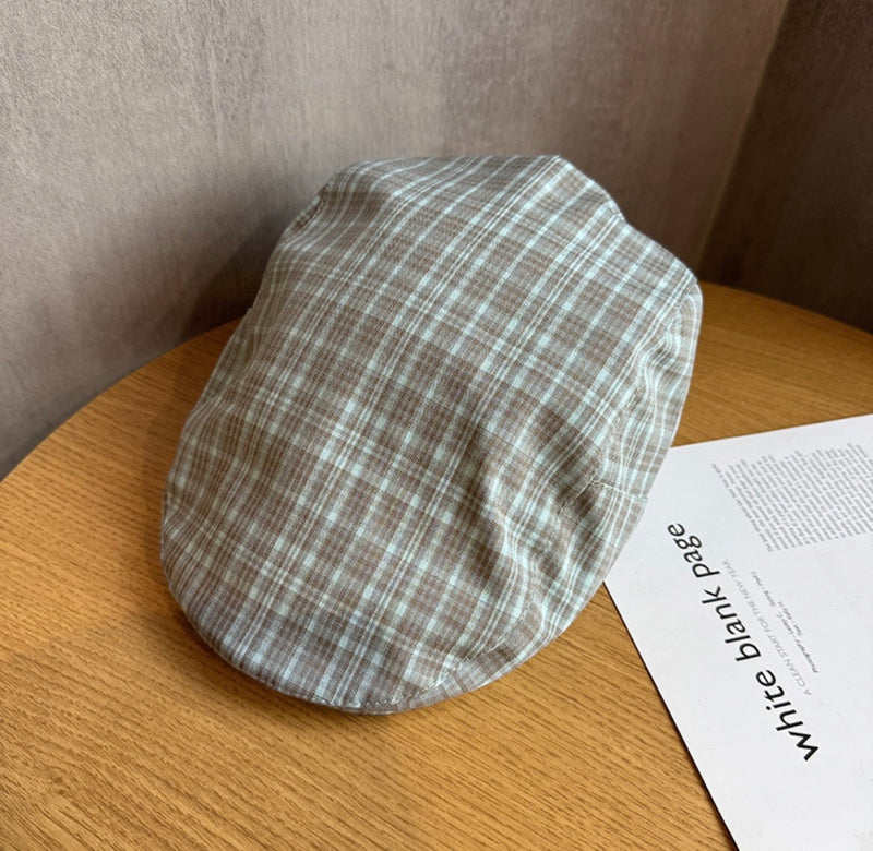 クラシックプレイドフラットキャップ ZA6002