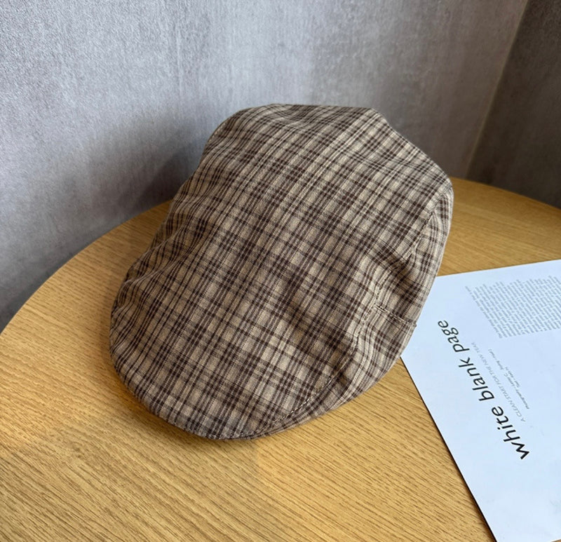 クラシックプレイドフラットキャップ ZA6002