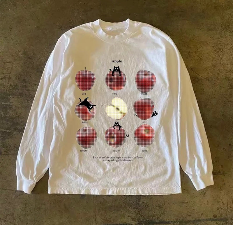 キャットアップルグラフィックルーズロンT RY1229