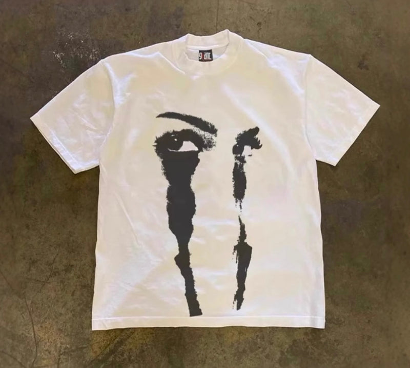 モノトーンフェイスアートTシャツ ZA1044