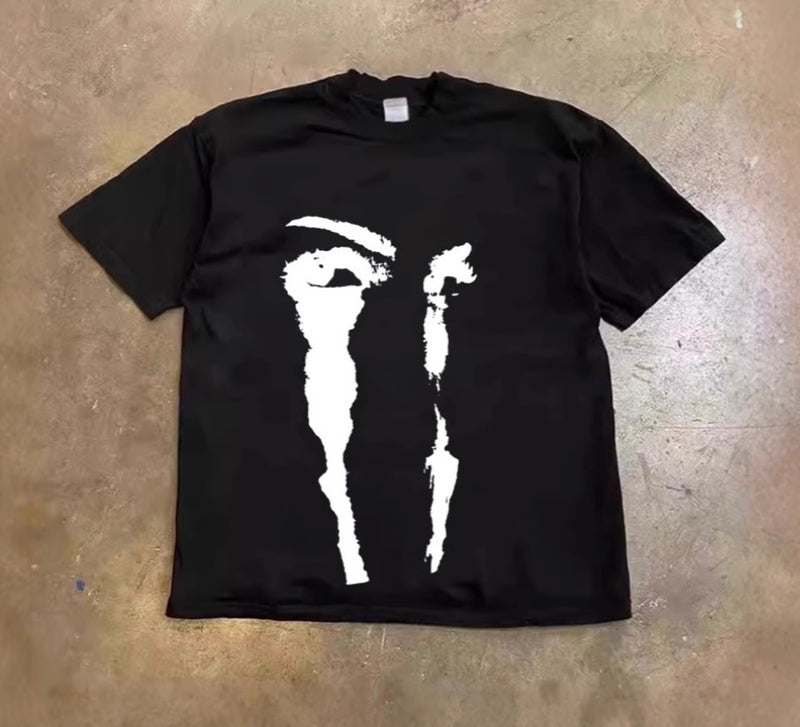 モノトーンフェイスアートTシャツ ZA1044
