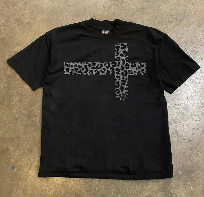 ゴシッククロスレオパートTシャツ ZA1053
