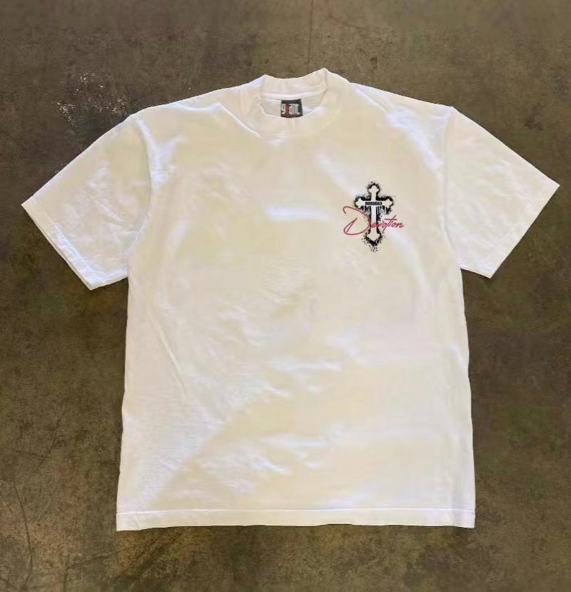 グランジクロスレタリングTシャツ ZA1065