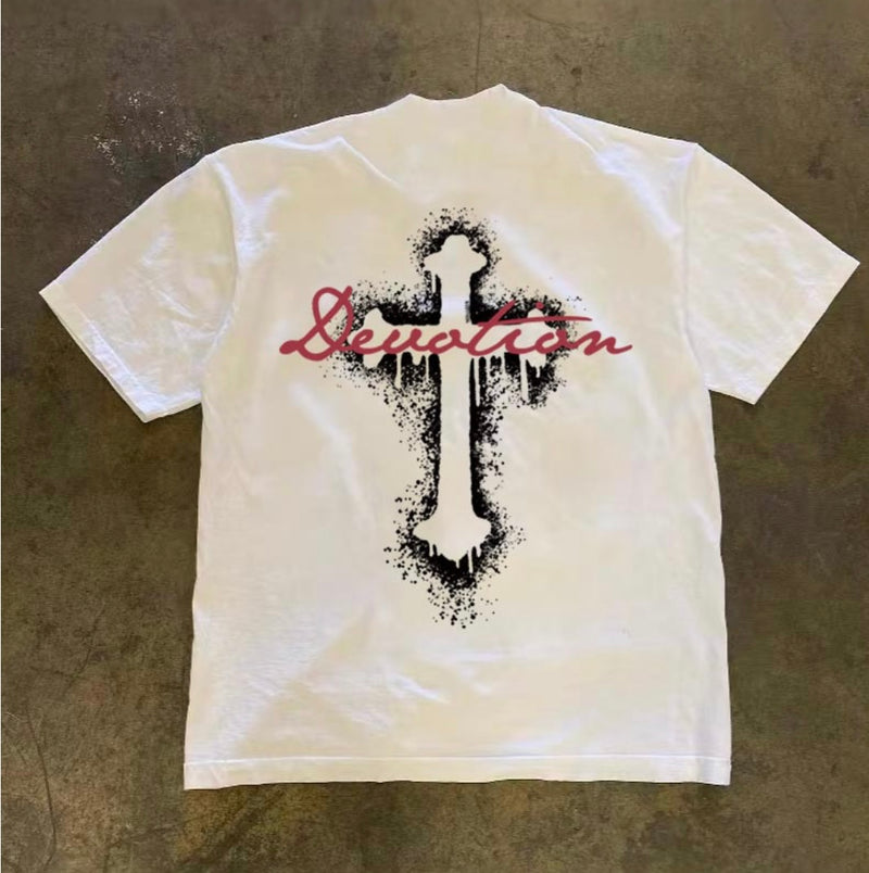 グランジクロスレタリングTシャツ ZA1065