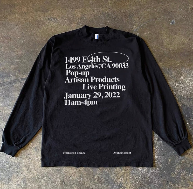 ロスアドレスタイポグラフィロングスリーブTシャツ RY1849