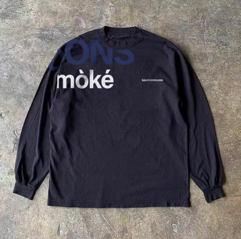 アシンメトリーショルダーレタリングロングスリーブTシャツ RY1825