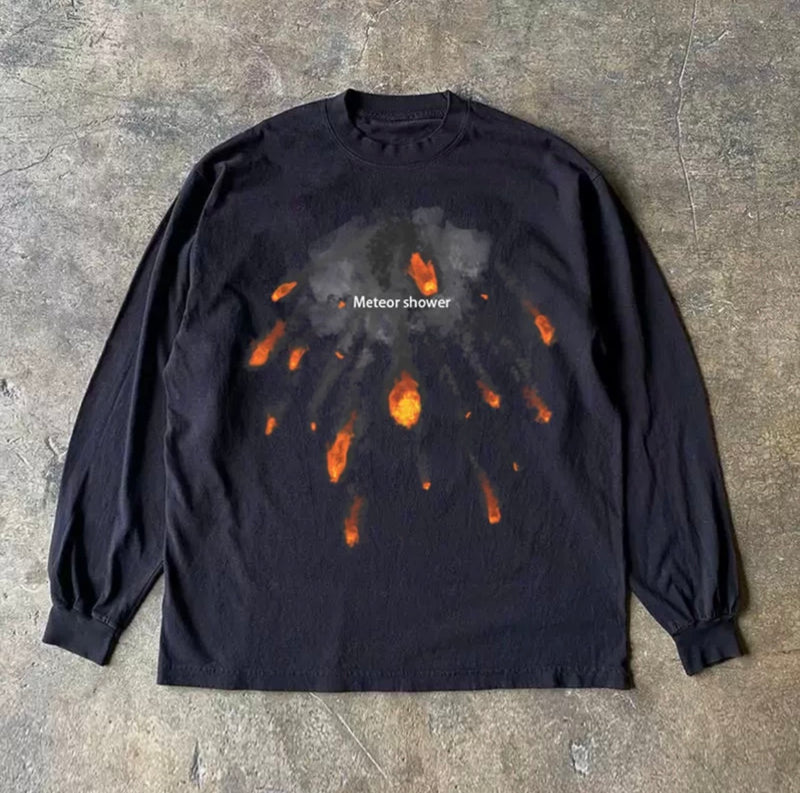 メテオファイヤープリントロングスリーブTシャツ RY1822