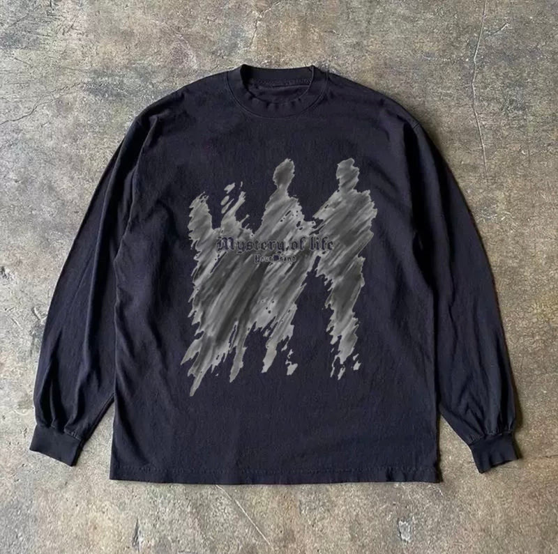 シャドウスプラッシュグラフィックロングスリーブTシャツ ZA1952
