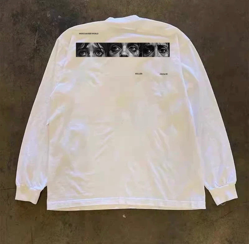 バックアイグラフィックロングスリーブTシャツ RY1895