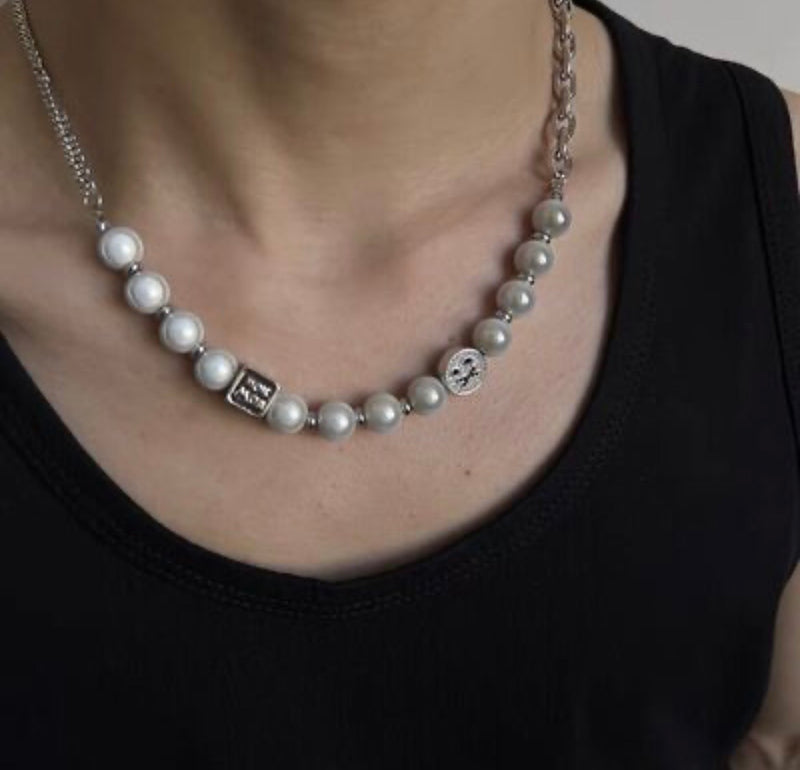 パールモチーフチェーンネックレス RY6382