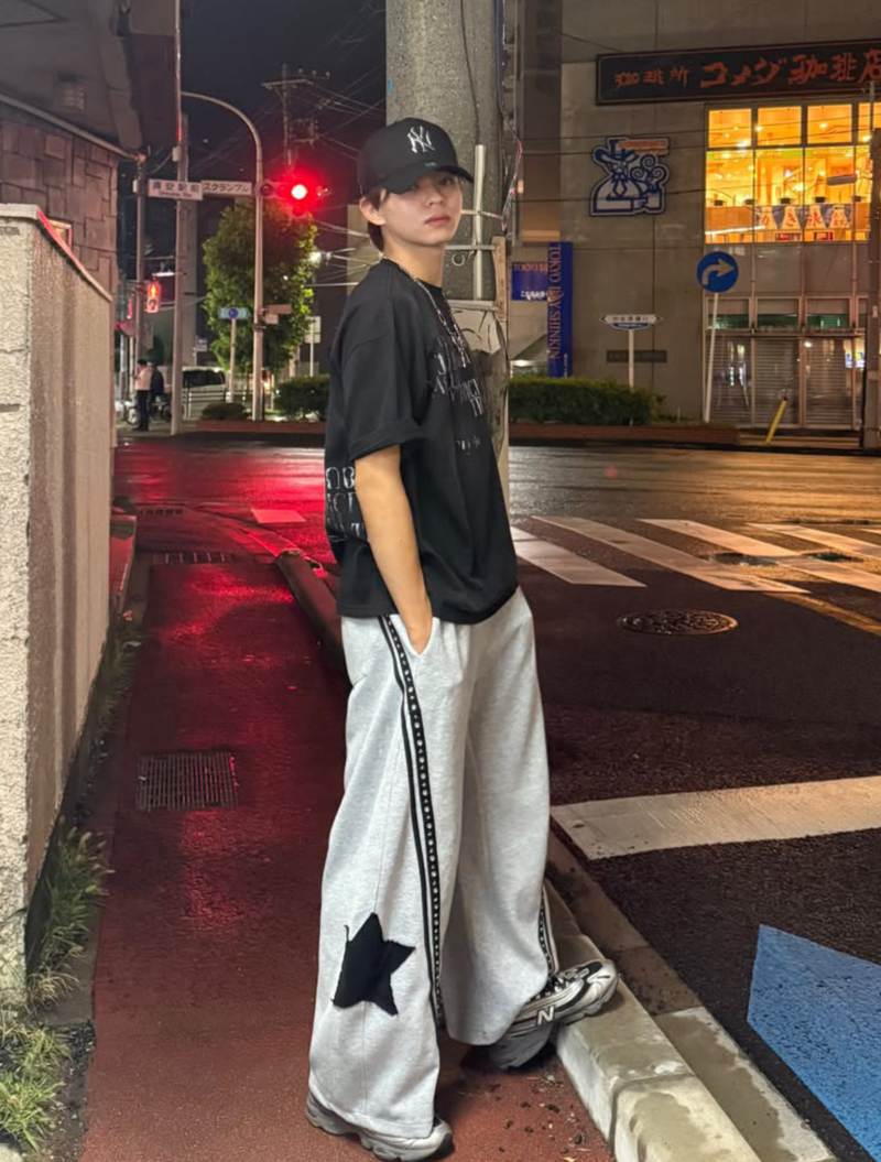 スターパッチラインスウェットパンツ YU2012