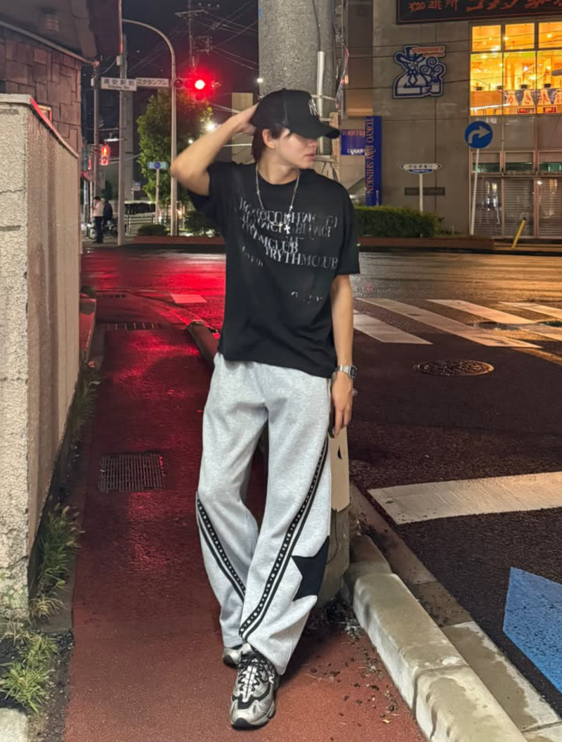 スターパッチラインスウェットパンツ YU2012