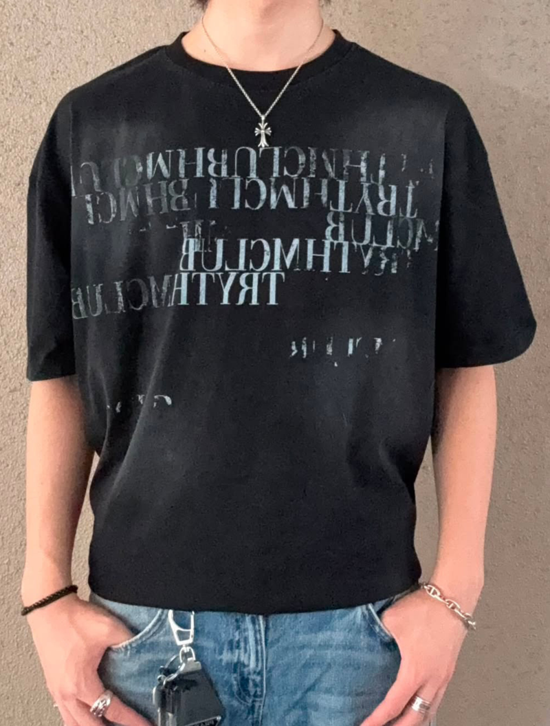 フェードスプレーレタリングTシャツ KE1152