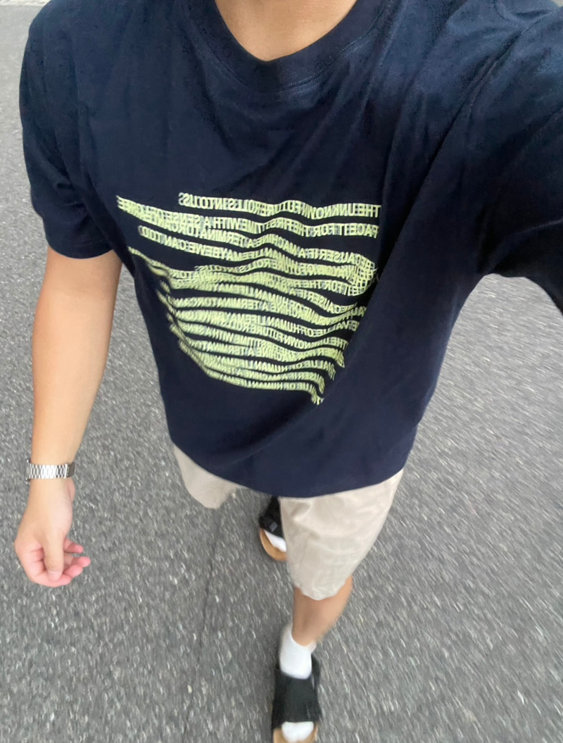 ウェーブレタードグラフィックTシャツ BU1129