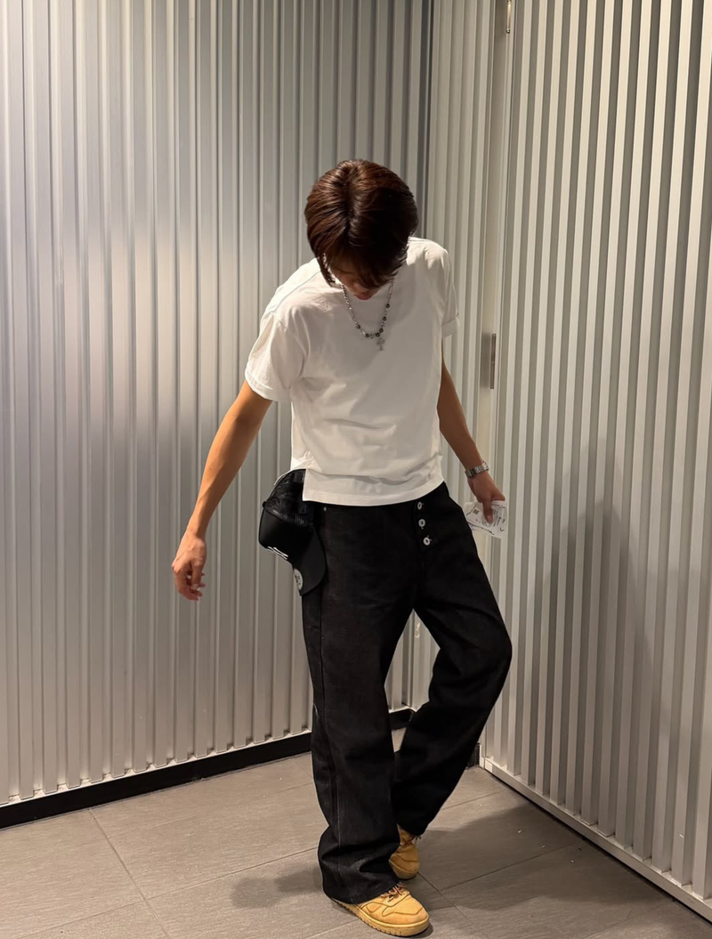 ボタンフライワイドバギーデニム YU2031