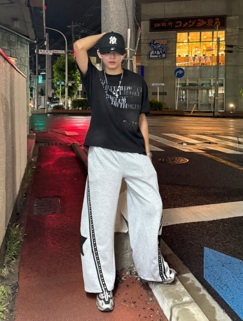 スターパッチラインスウェットパンツ YU2012