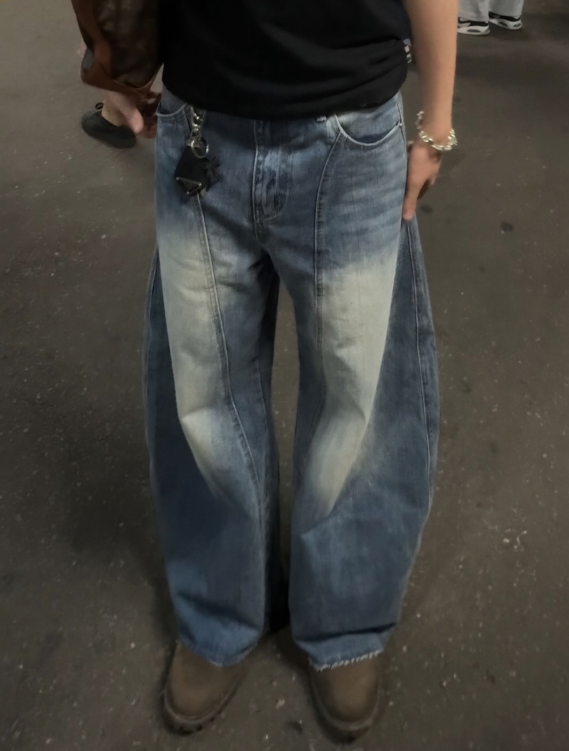ラインバルーンデニムパンツ KE2001