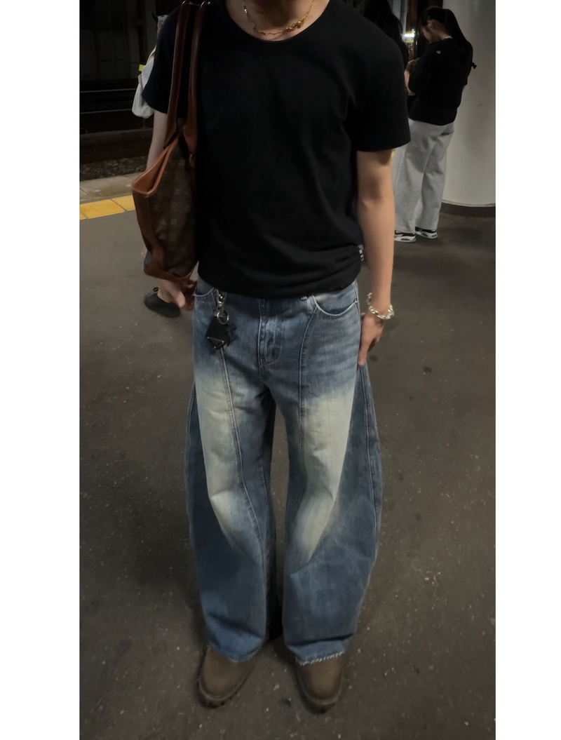 ラインバルーンデニムパンツ KE2001